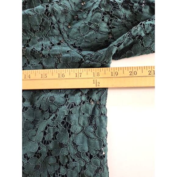 Rafaella Womens Top Size M Open Lace Tank Liner Green Christmas Holiday Boho - Picture 7 of 8